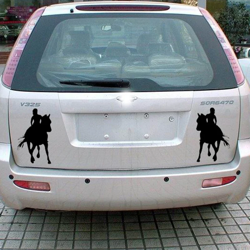 

1PC New girl horse rider CAR WINDOW STICKER VINYL DECAL