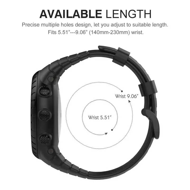 YOOSIDE Classic Replacement TPU Waterproof Sport Soft Wrist Band Strap for Suunto Core Smart Watch Wristband | Электроника