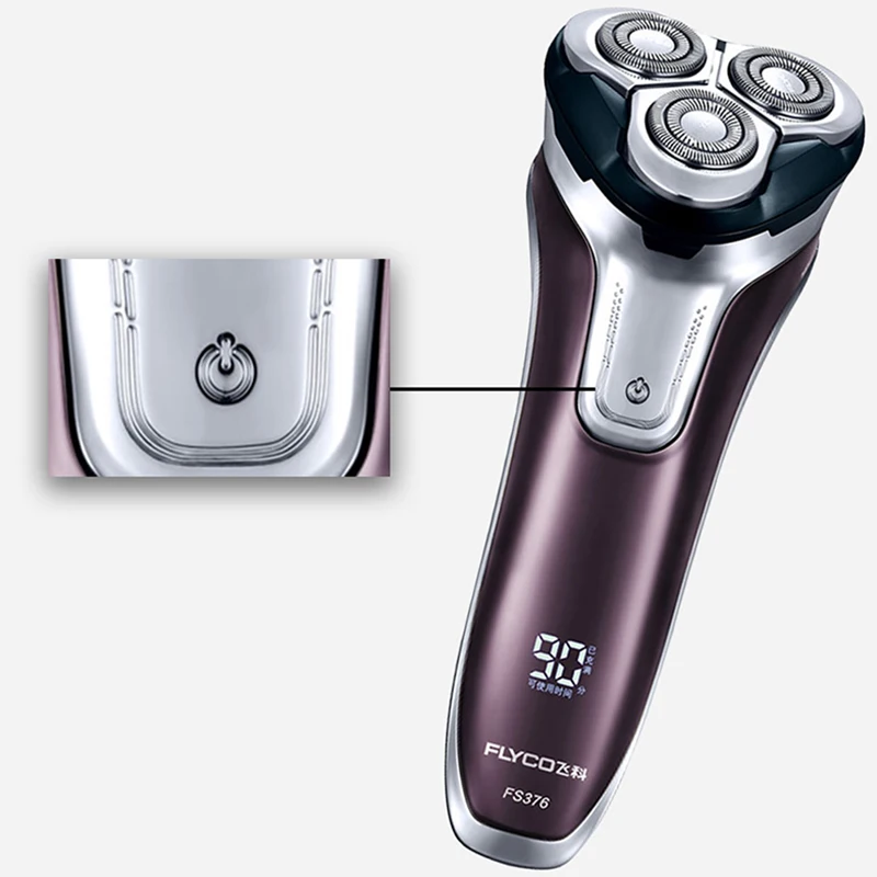 저렴한 Flyco-습식 건식 전기 면도기 및 트리머 면도기, LED 조명 디스플레이 + 치실 세트