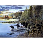 Камни в форме ромбакруглый дрель Алмазная вышивка двух утят 5D DIY Алмазная вышивка крестиком на рисунке, стразы мозаика D22