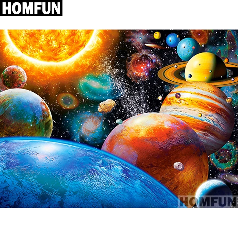 Набор для алмазной вышивки HOMFUN A01127 алмазная живопись красочное пространство