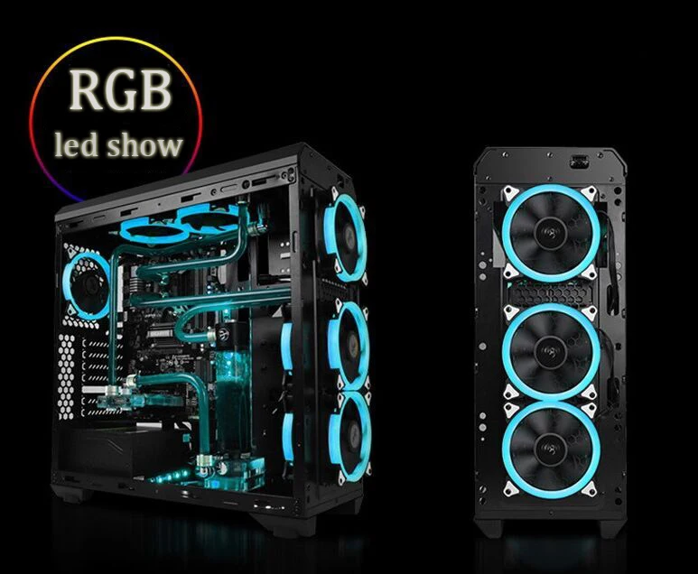 120 мм RGB чехол Круг охлаждения или двойной круг вентилятор 12 см с светодиодный