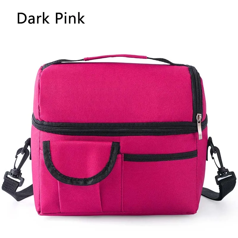 Dark Pink Новая Большая емкость модная Термосумка для пищи для мужчин и женщин Путешествия пикника портативный из парусины горячая холодная еда сумка-холодильник сумки - Цвет: Dark Pink