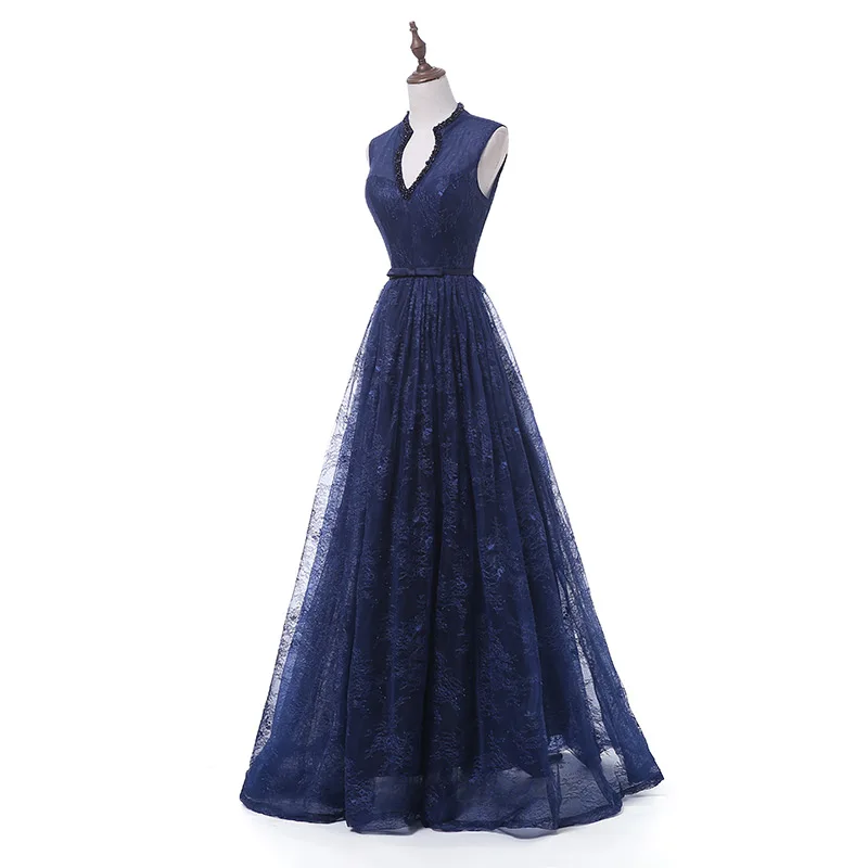 Женское вечернее платье с v образным вырезом FADISTEE элегантное бисером 2018|dress evening