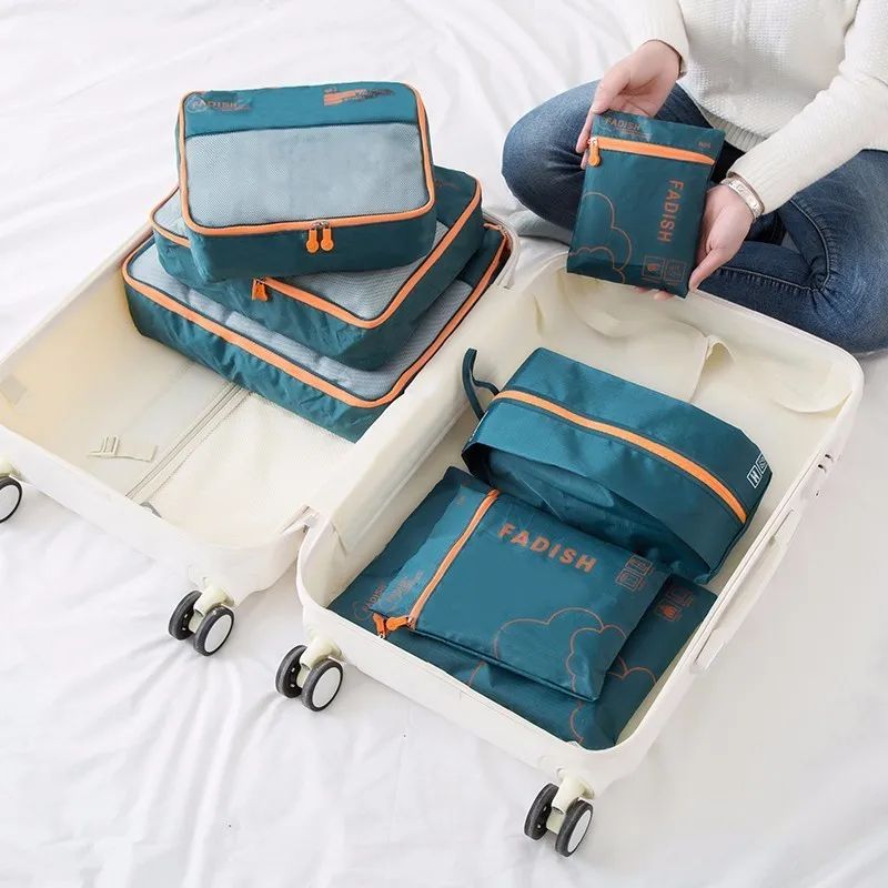 blue green Cosyde легкого полиэстера дорожные кофры Портативный Водонепроницаемый дышащая Для мужчин и Для женщин Чемодан сумка-Органайзер для путешествий - Цвет: blue green