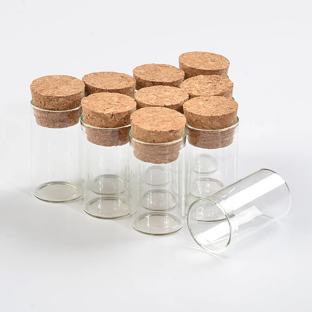 Mini Glass Jars with Corks 4ml 5ml 6ml 18ml 22ml Bottles Jars Containers Sand Liquid Food Wedding Gift Tiny Vial Bottles 100pcs