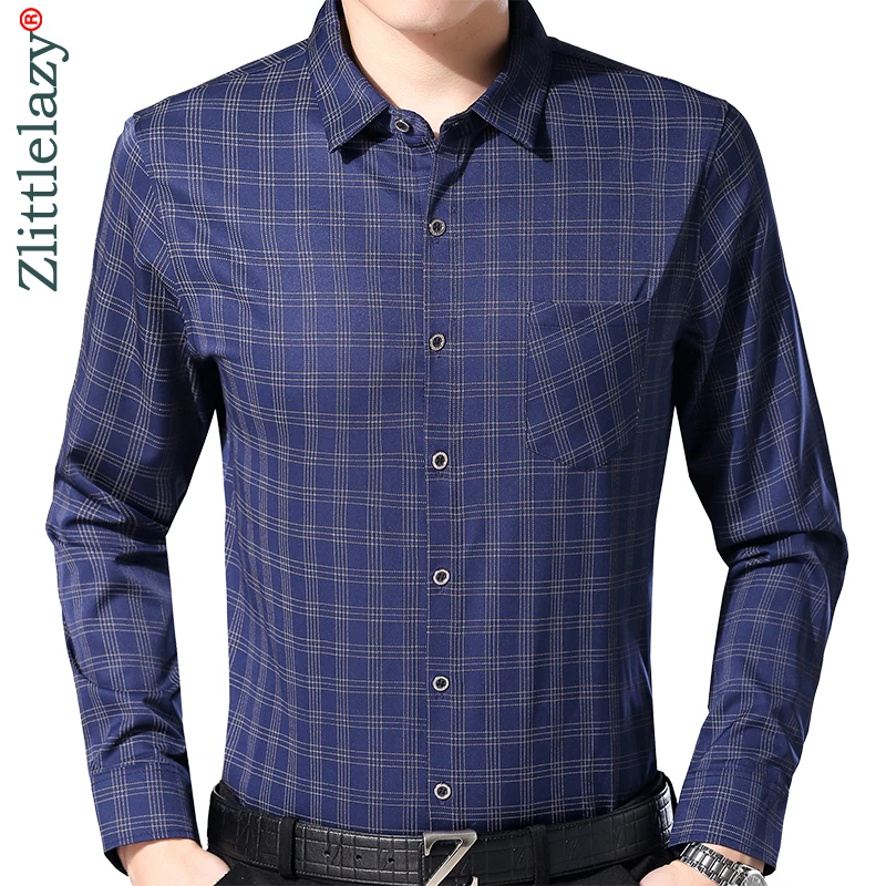 2019 social длинный рукав клетчатые дизайнерские рубашки для мужчин slim fit модная