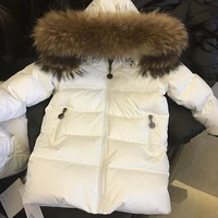 childrens baby boys and girls down jacket natural raccoon fur collar removable 2 12 years old