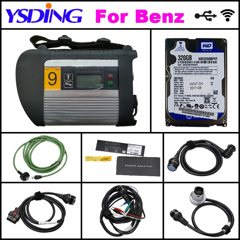 Высокое качество полный чип Mb Star C4 подключение с HDD 03/2019V xenter/DTS/Vediamo MB SD Подключение