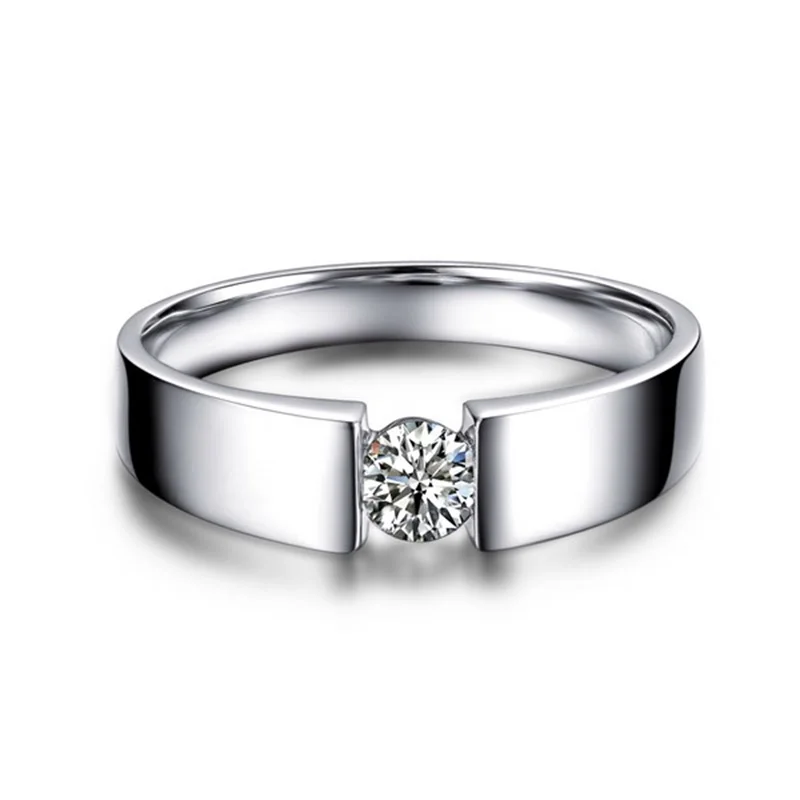 Классические оригинальные Твердые 925 набор серебряных колец 6 мм 1ct CZ SONA Алмазные обручальные кольца ювелирные изделия Свадебные кольца для мужчин и женщин
