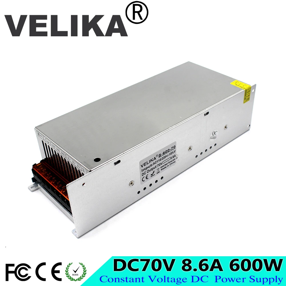 Одиночный выход DC70V 8.6A 600W источник питания переключатель источника DC 70V для ЧПУ