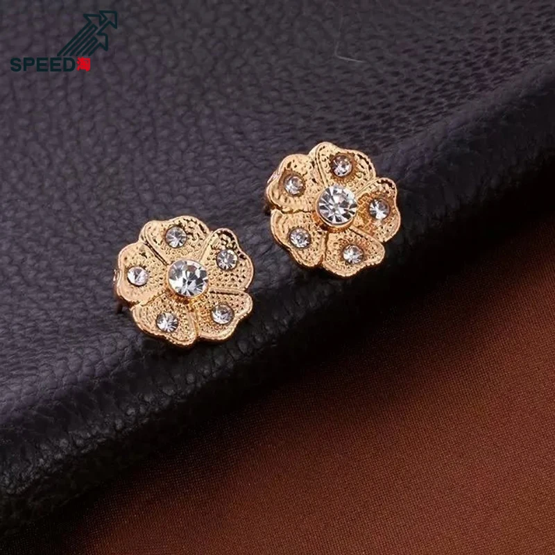 European and American alloy inlaid crystal pendant necklace earrings ring bracelet jewelry set bride holiday | Украшения и