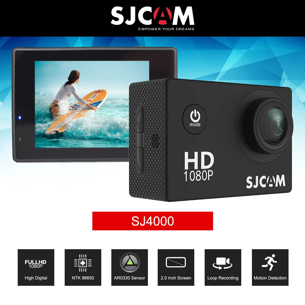 Оригинальная SJCAM SJ4000 действий Водонепроницаемая видеокамера возможностью