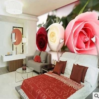beibehang large mural tv wallpaper marriage room houses bedside background red rose wall paper papier peint papel de parede