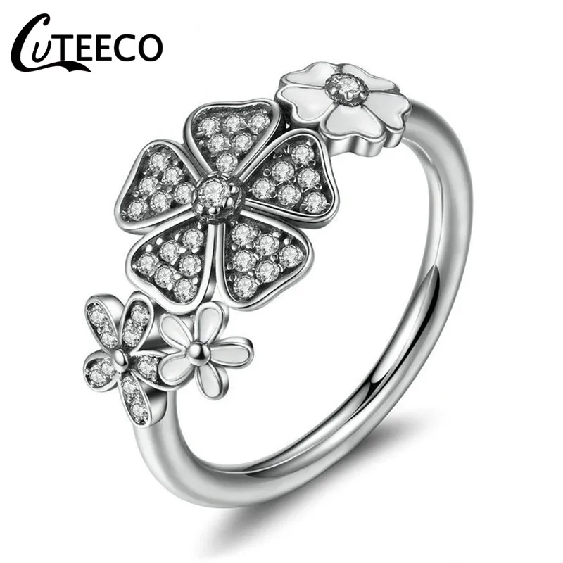 CUTEECO серебристый цвет прозрачный CZ обручальное кольцо для женщин подходит бренд кольца горячая Распродажа ювелирное обручальное кольцо дропшиппинг - Цвет основного камня: AD0673