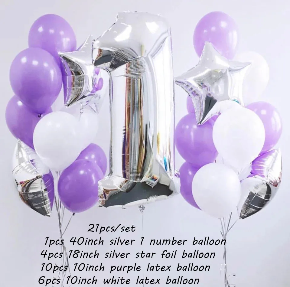 style12 1 комплект воздушные шары на день рождения цифра 1 гелиевые фольгированные шары для мальчиков и девочек от 1 года до 1 года детские вечерние украшения - Цвет: style12
