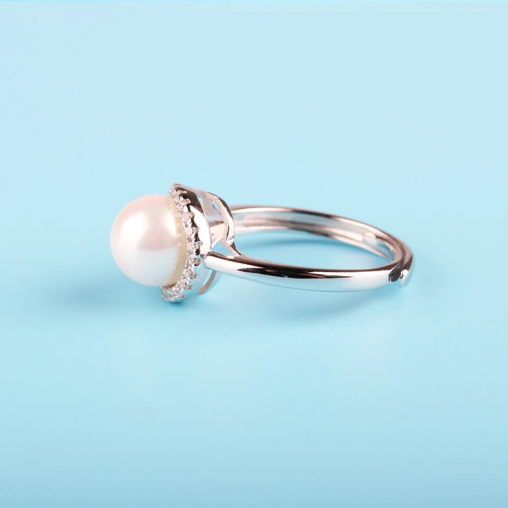 Парабола Стерлингового Серебра 925 Классический Имитация Перл Кольца