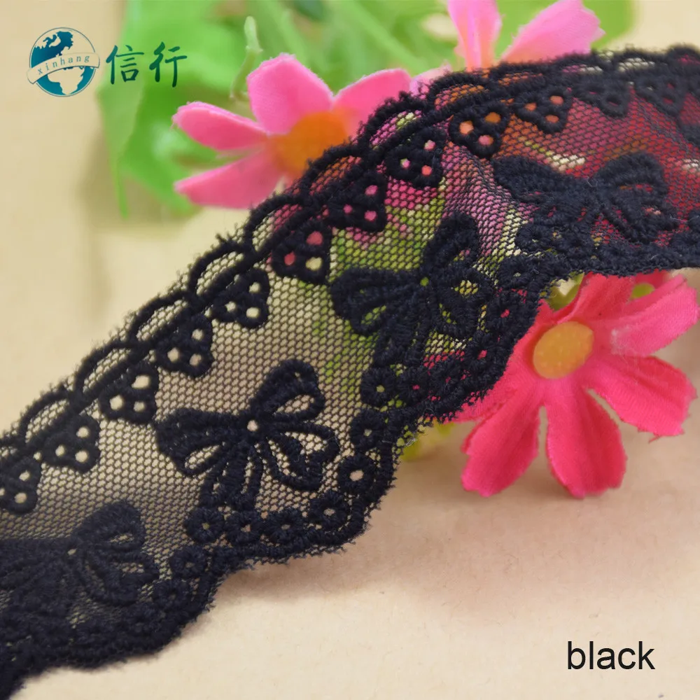 Хлопковая вышитая кружевная лента шириной 3 5 см гипюровая для шитья или