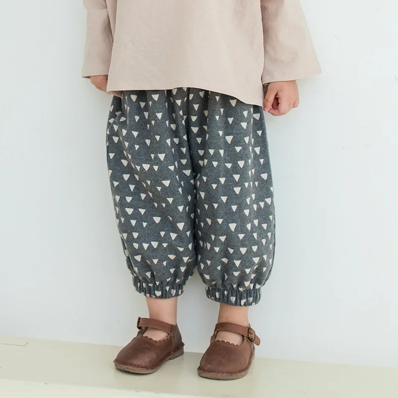 2019 на весну из чистого хлопка свободное цветочный штаны-шаровары для маленьких