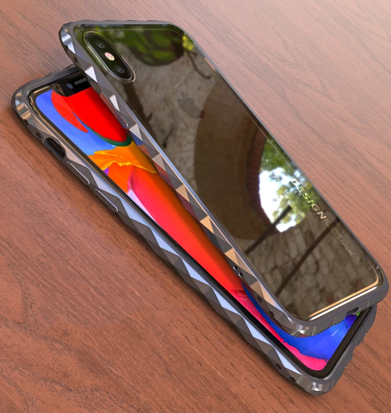 LUPHIE 2 в 1 чехол для Apple iPhone X чехол Роскошный Алюминиевый металлический бампер+ прозрачный акриловый чехол набор чехол для телефона s для iPhone X
