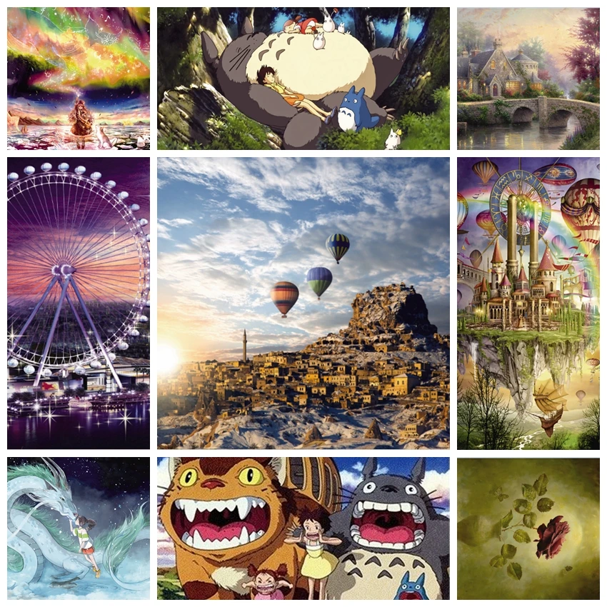 Тоторо 1000 шт. пазлы Мультяшные деревянные головоломки аниме Унесенные