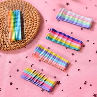 10pcs card macaroon children hair barrettes candy color cute bangs clip for girl alloy wavy curved hair clip hair accessories