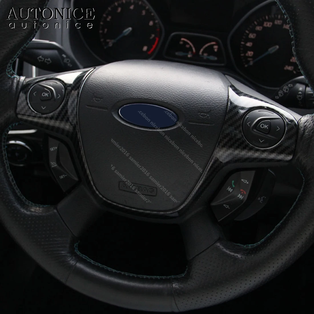 Цена Чехол для руля Ford Focus Escape Kuga C-Max 3 шт. из углеродного волокна