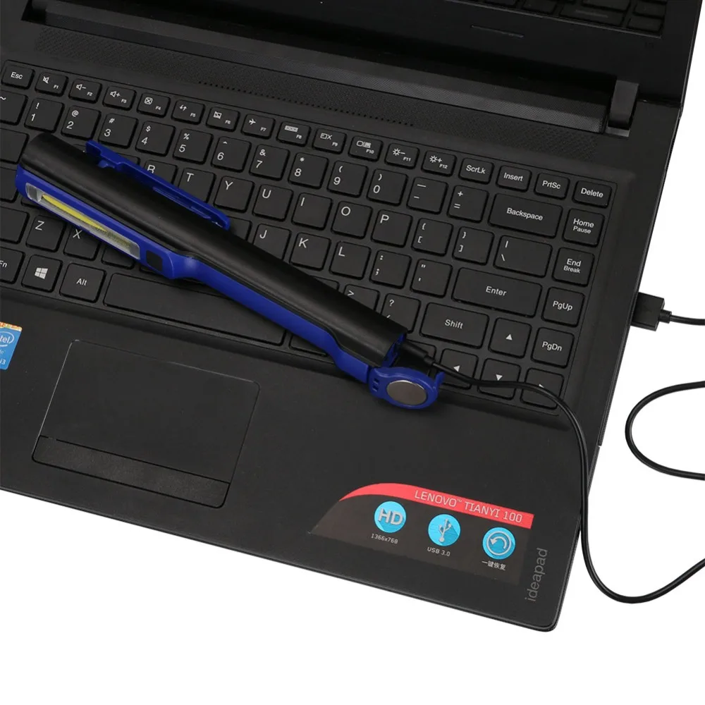 USB зарядка светодиодный фонарик COB + XPE перезаряжаемая магнитная ручка зажим