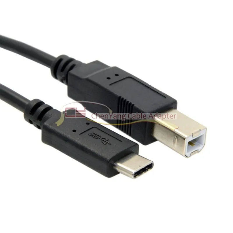 

USB-C USB 3.1 Type-C Male Connector to USB 2.0 Type B Male Data Cable for Cell Phone & Macbook & Laptop 100cm