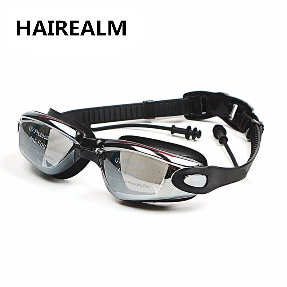 Очки для плавания с диоптриями взрослых противотуманные по рецепту очки