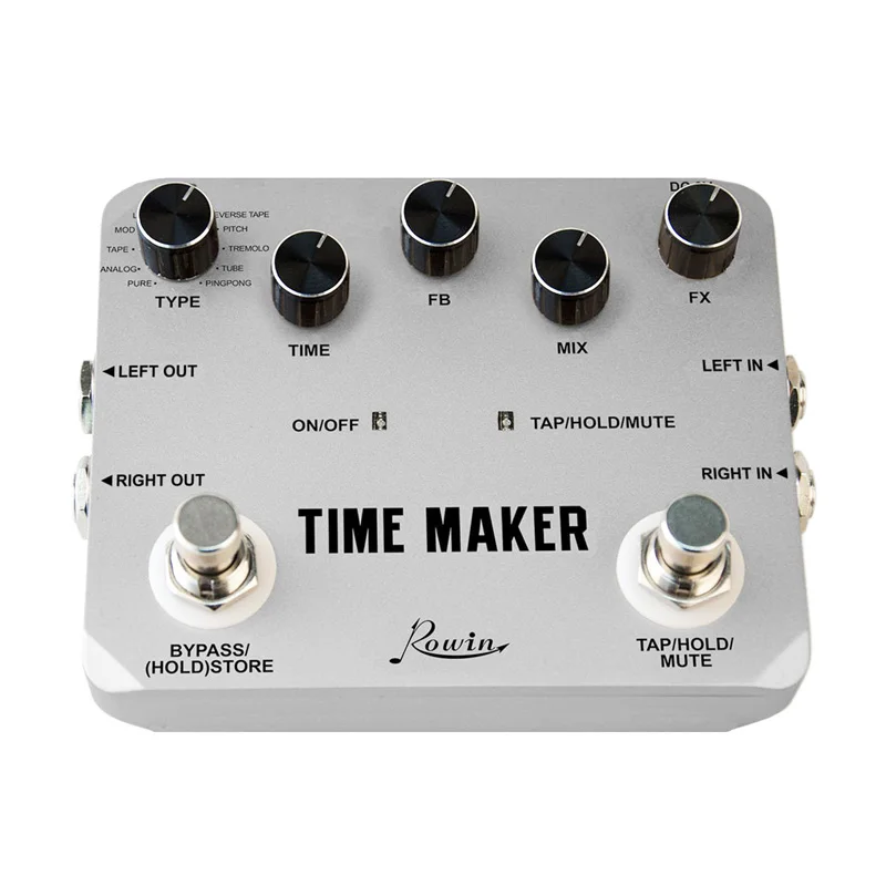 Rowin Time Maker 11 типов конечной задержки педали для гитары бас с Tap темп