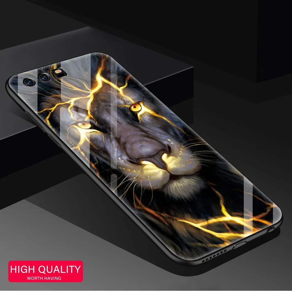 UTOPER Case For Huawei Honor 10 Lite Marble Tempered Glass Hard Cover honor 7A Mate P smart |