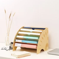 home office fan shape magazine rack paper file organizer book shelf for desk organizer