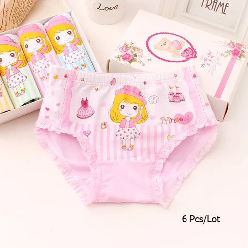 Color L 6 Pcs 6 шт./упак. для маленькой девочки и изображением персонажей из мультфильмов, Модное детское нижнее белье хлопковые трусы для детей короткие трусы, детские трусы 16 моделей - Цвет: Color L 6 Pcs