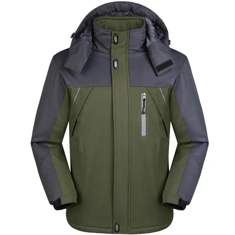 Army Green TIEPUS, новинка размера плюс M~ 4XL 5XL, зимняя военная куртка, Мужская ветрозащитная водонепроницаемая куртка, Мужская бархатная верхняя одежда, Зимняя парка, пальто - Цвет: Army Green