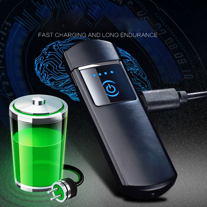 Usb Charging Electronic Touch Sensing Lighter Windproof Thin Male Personality Women Electric Heating Wire Cigarette Lighters | Дом и сад
