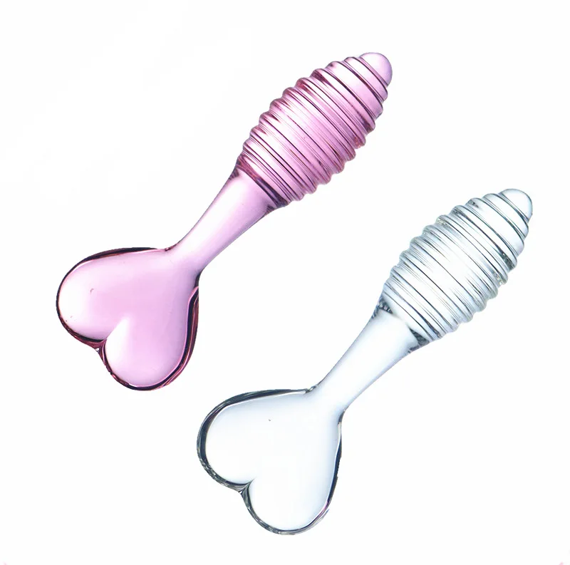 New pink transparent anal toys thread plug Heart shaped handle butt Sex Product Toys For Women Gay | Красота и здоровье