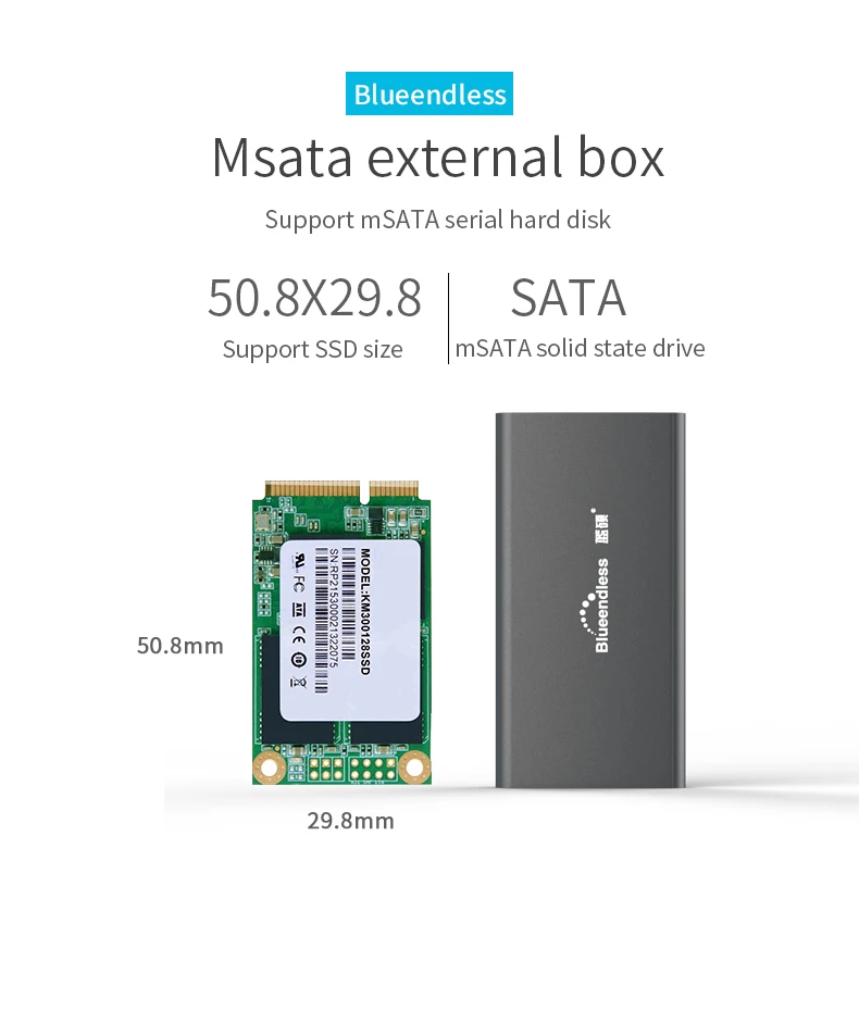MSATA алюминиевый 1,8 'USB 3,0 компьютер HDD и PCIE NVMe M.2 M ключ SSD коробка внешний жесткий диск с портом type C Корпус чехол