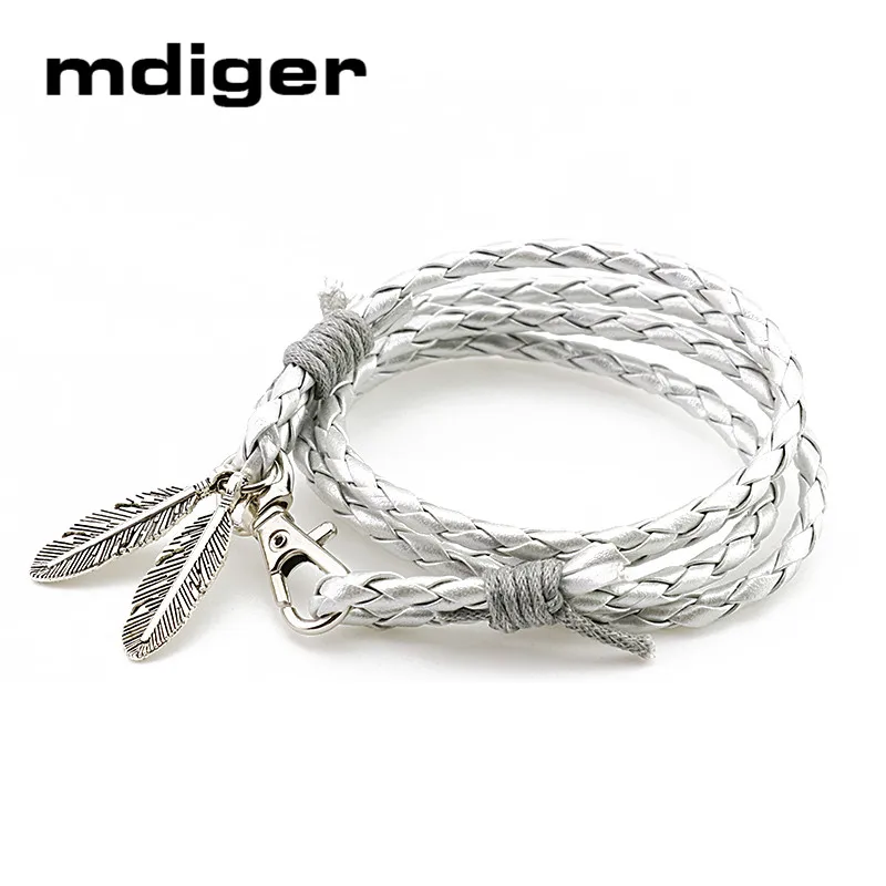 Mdiger модные ювелирные изделия PU Очаровательные кожаные браслеты Подарочные