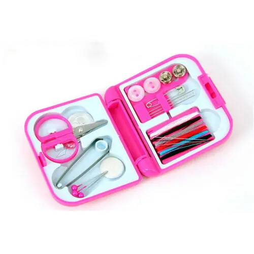Новый дорожный швейный набор нитки иглы мини-кейс пластиковые ножницы для ленты