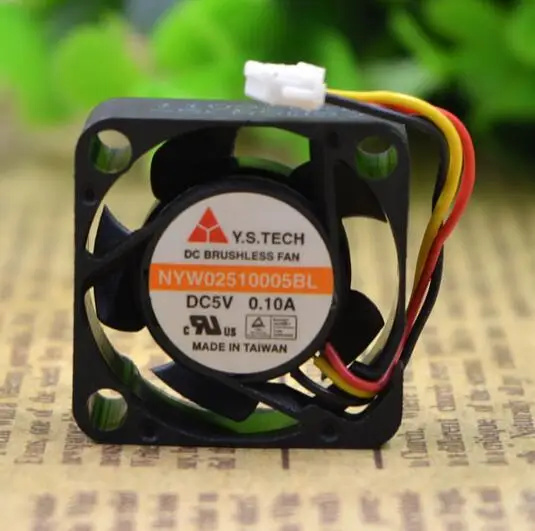Трехпроводный микро вентилятор охлаждения NYW02510005BL 25*25*10 5 В 2 а см|micro cooling fans|cooling