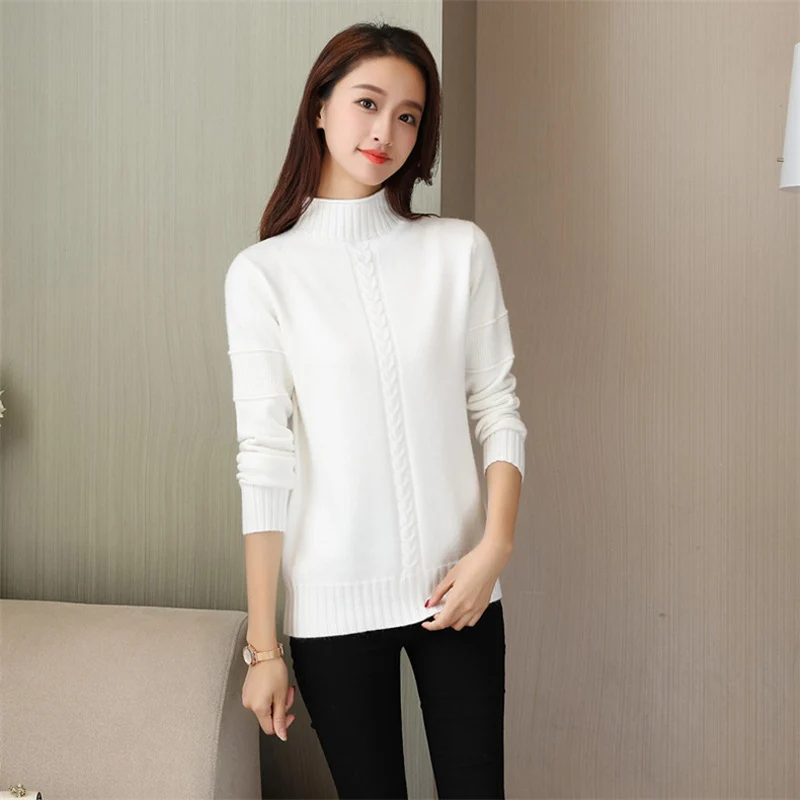 Thick Turtleneck Warm Pollovers Sweater Women 2018 Autumn Winter Long Sleeve Twist Knitted Sweaters Casual Befree Ladies Jumper | Женская