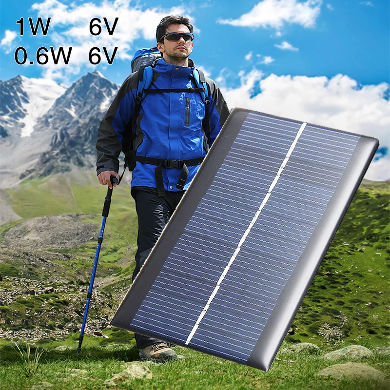 

Panel 6V 0.6W Charger DIY for Phones Solar Light Portable Battery Toy