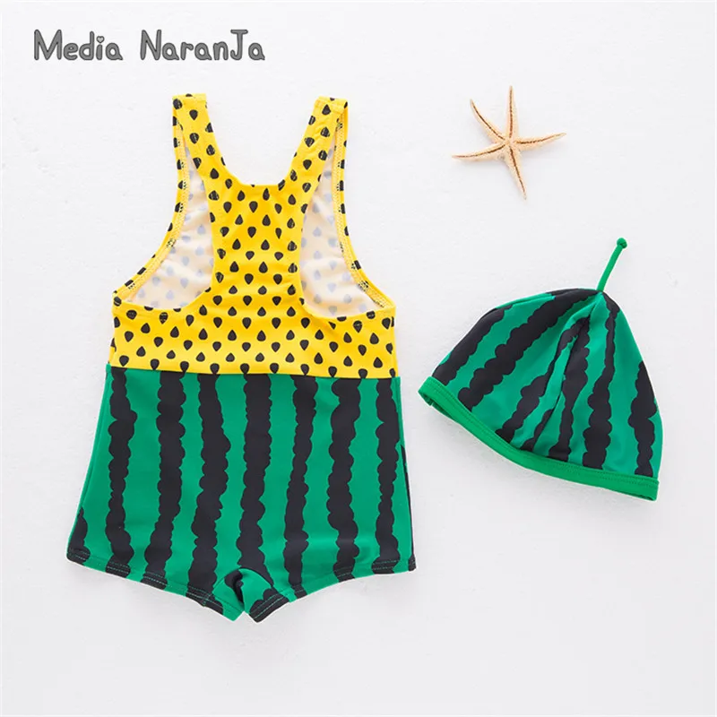 Baby boys swimsuit infant toddler kids children fashion watermelon fruit swimwear hat+clothes spa beach clothing |