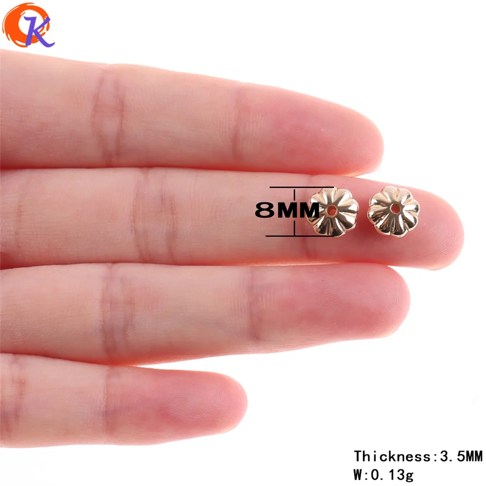 Cordial Design 8MM 1000Pcs/Lot Earring Findings/Acrylic Beads/Flower Shape/Gold UV Plating/Hand Made/Beads Jewelry Accessories | Украшения