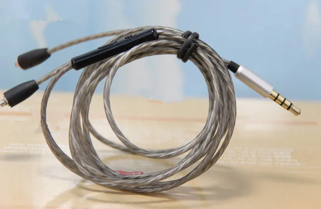 

Diy кабель для наушников se535 Универсальный обновленный кабель с микрофоном посеребренный провод 5 шт.