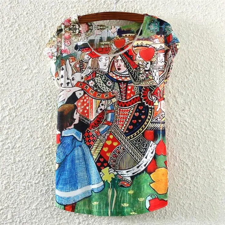 Оптовая продажа новинка футболки с рисунком женские футболка коротким рукавом