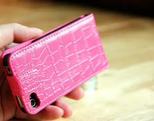 Crocodile Grain Leather Cover Case For IPhone 5+1PCS Screen Protector China Post Free Shipping |
