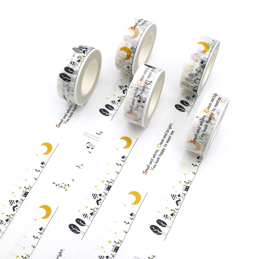 

1 PCS Creative Moon Home Pet Washi Tape DIY Decoration Scrapbooking Planner Masking Tape Kawaii Stationery Adhesive Tape