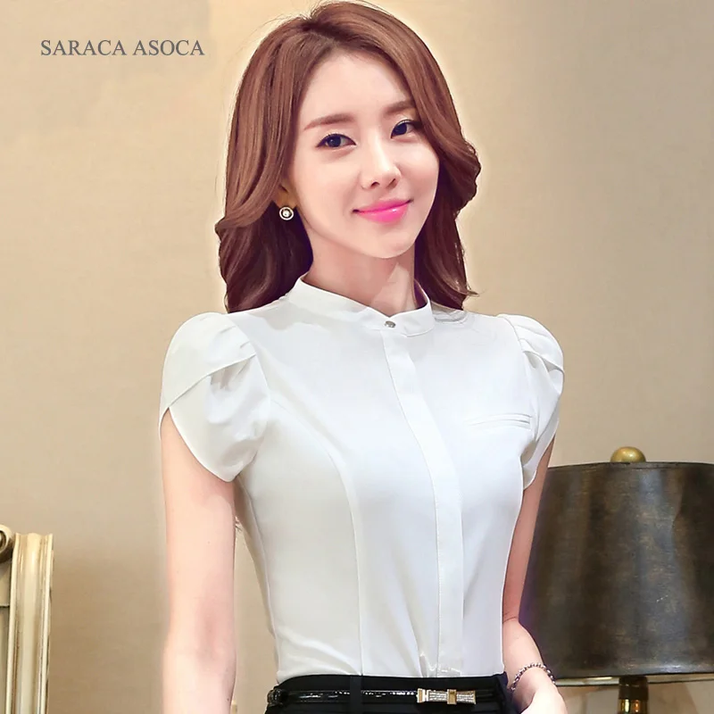 Новый Для женщин летние шорты рукавами Fastion женская рубашка формальные шифон ПР